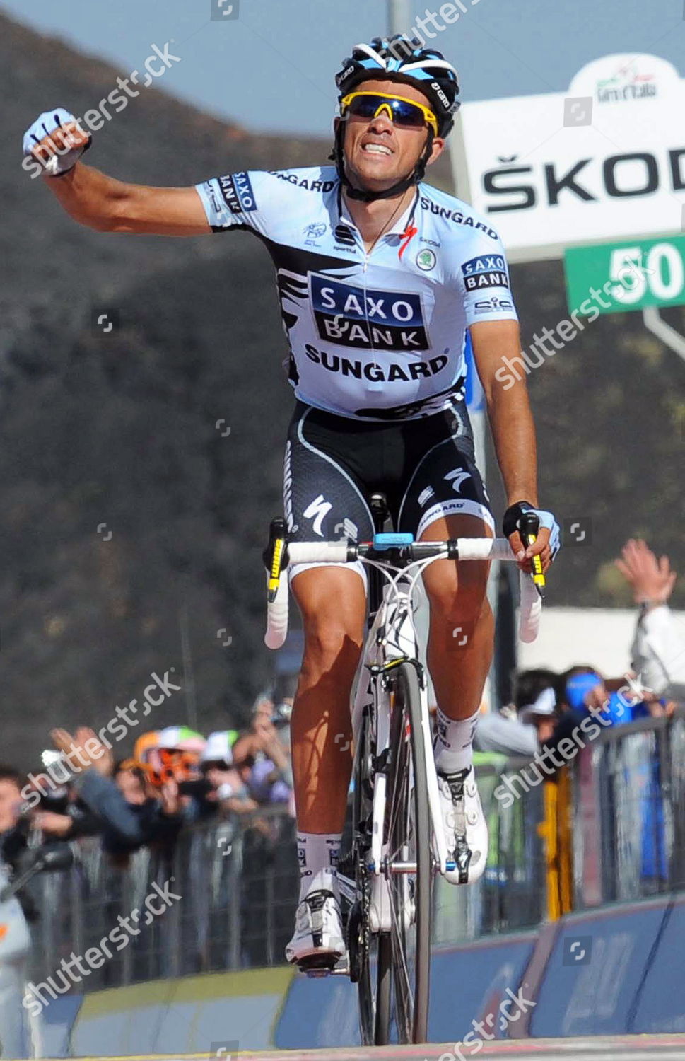 Spanish Cyclist Alberto Contador Saxo Bank Team Editorial Stock