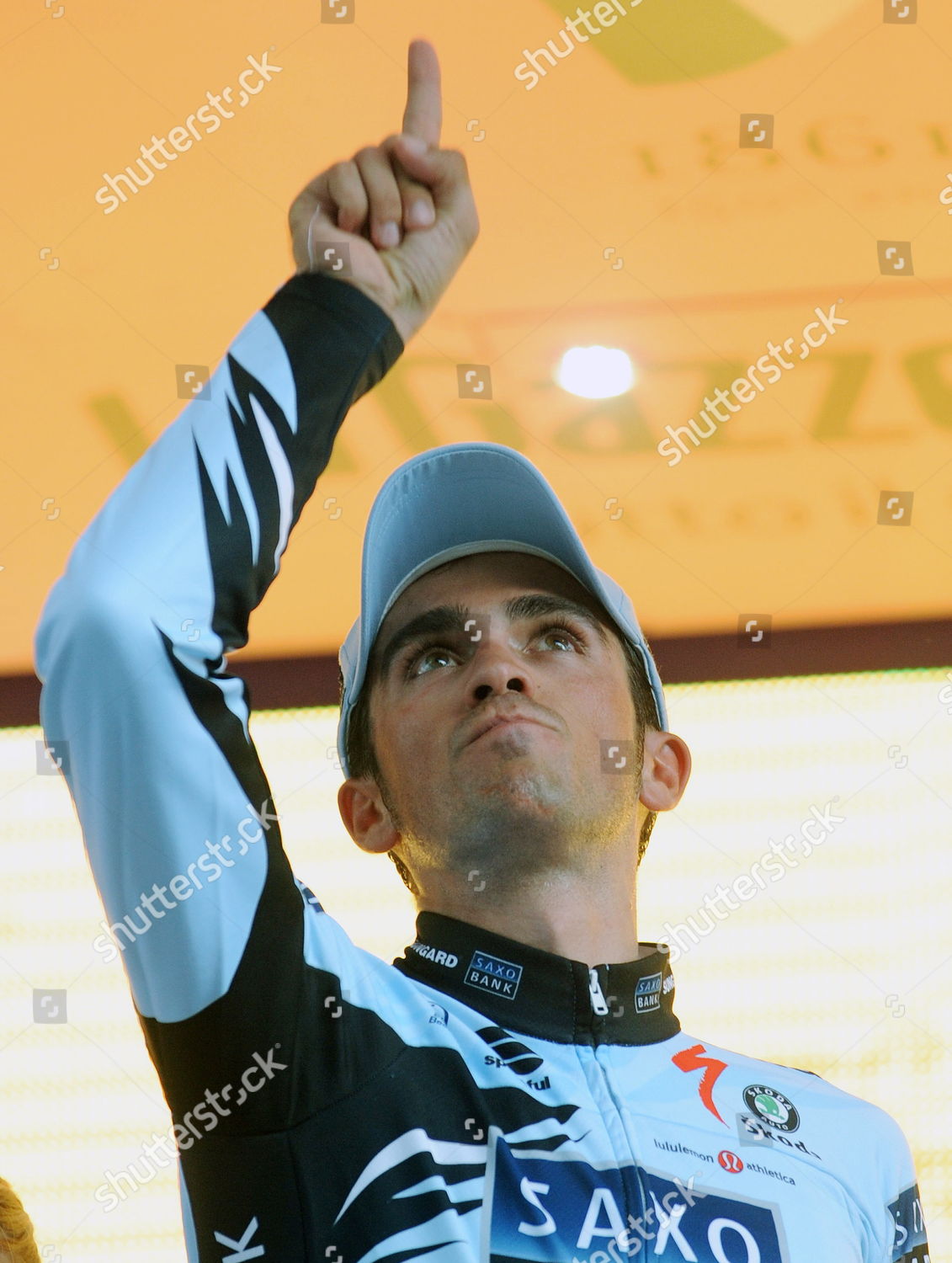 Spanish Rider Alberto Contador Saxo Bank On Editorial Stock Photo