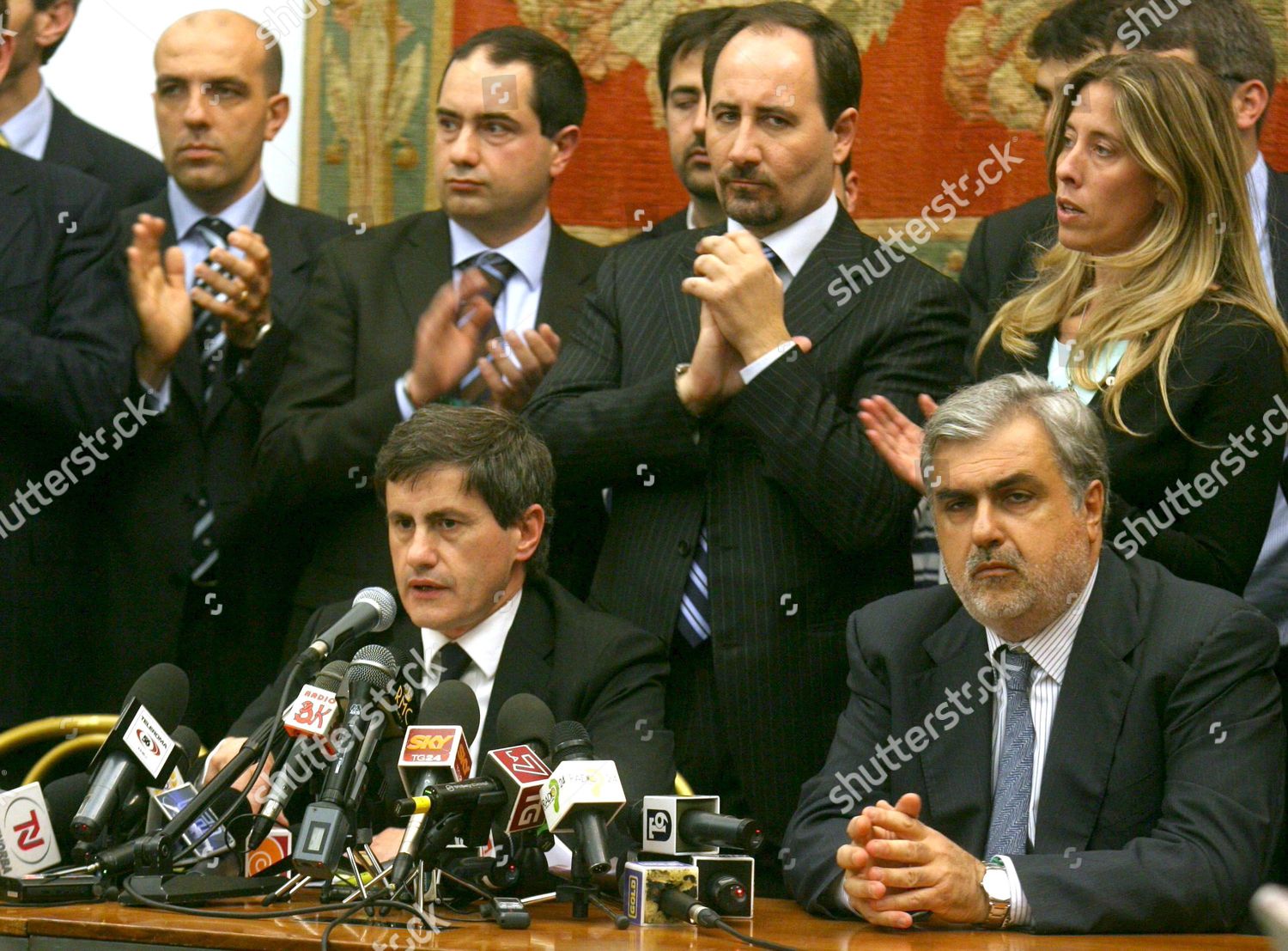 New Rome Mayor Gianni Alemanno Seated Editorial Stock Photo - Stock 