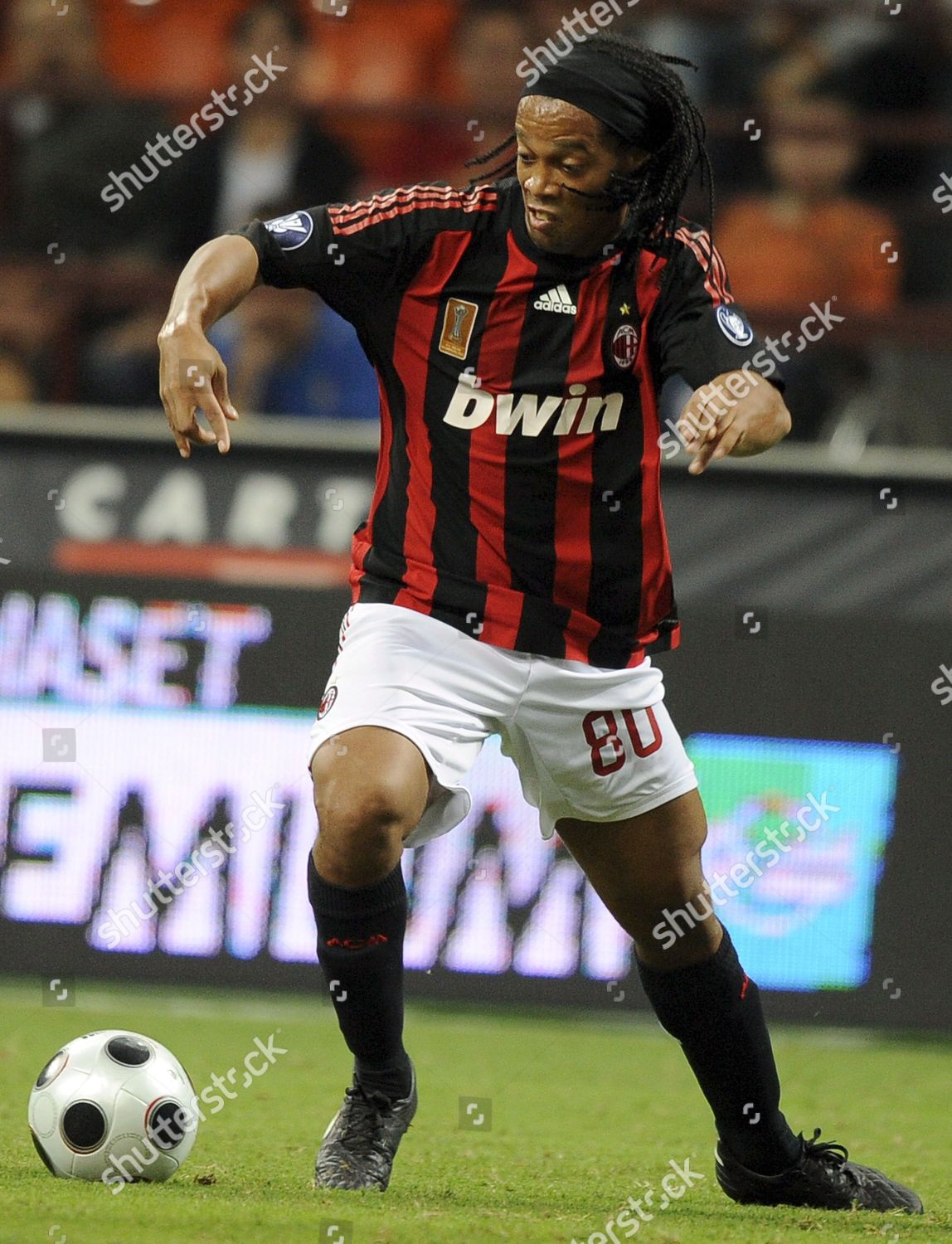 Brazilian Player Ronaldinho Action During Uefa Editorial Stock Photo