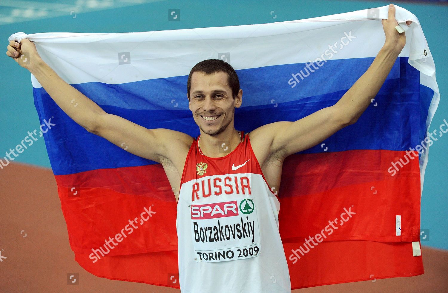 Russian Yuriy Borzakovskiy Celebrates After Winning Editorial Stock ...