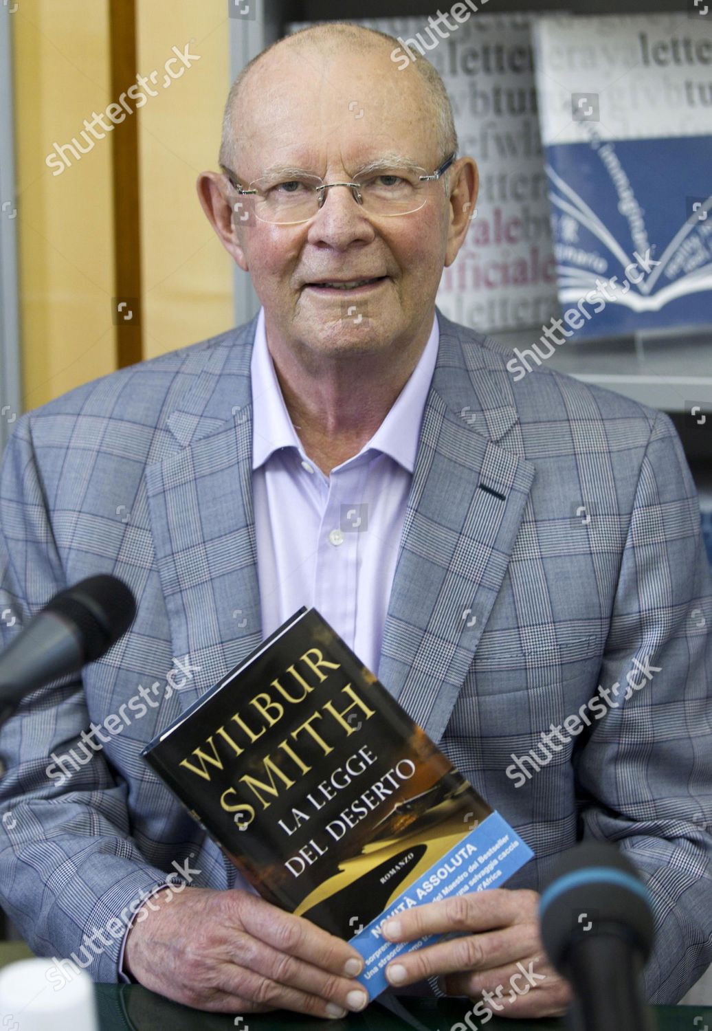 ZAMBIAN WRITER WILBUR SMITH POSES PHOTOGRAPHERS Editorial Stock Photo