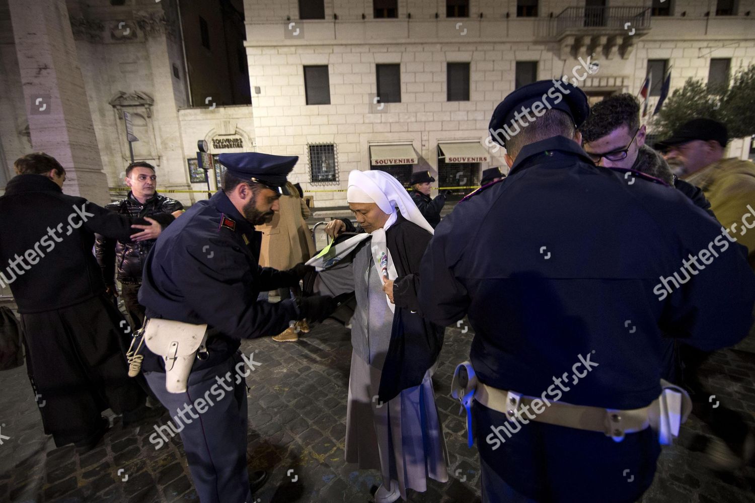 Italian Carabiniere Checks Nun Entrance Saint Editorial Stock Photo ...