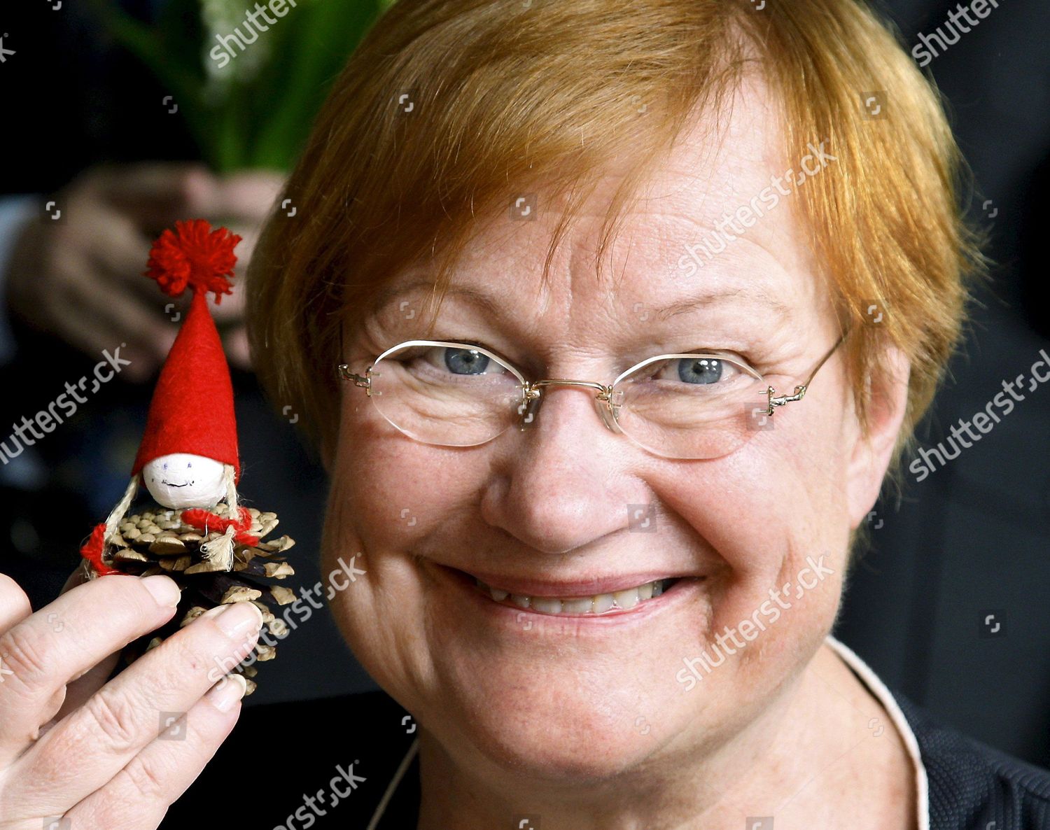 Finnish President Tarja Halonen Holds Handmade Editorial Stock Photo ...