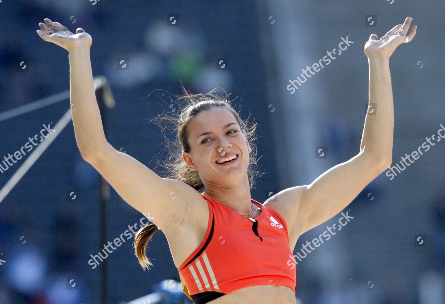 Russian Athlete Yelena Isinbayeva Celebrates After Editorial Stock ...