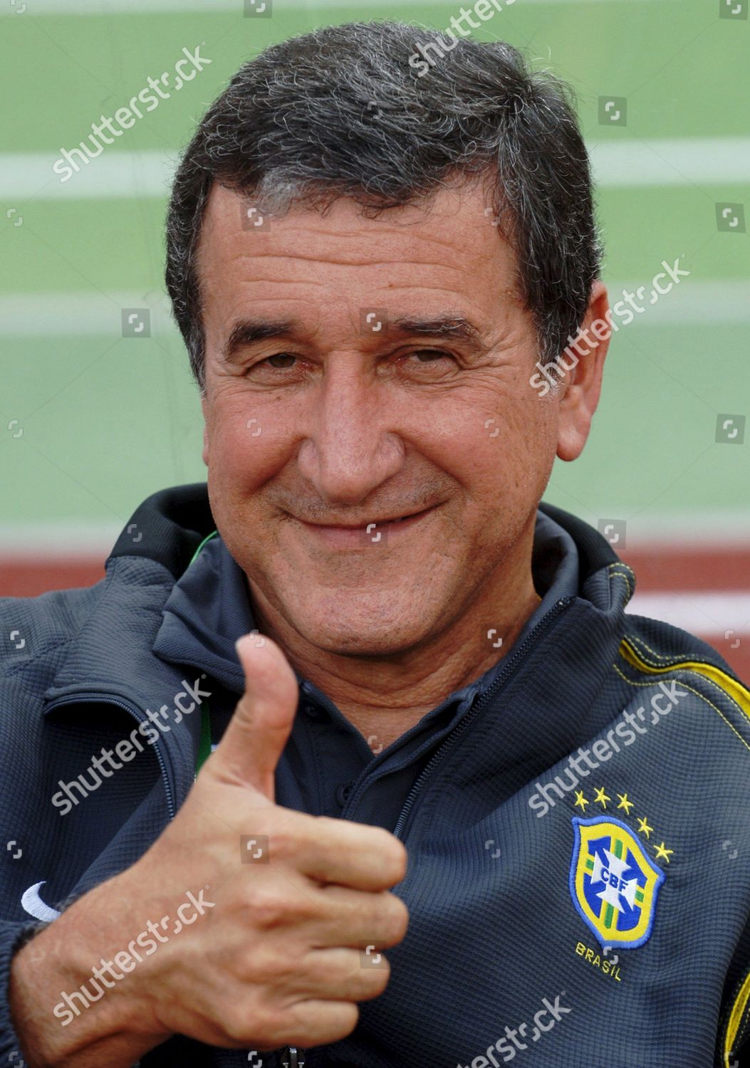 Brazils Coach Carlos Alberto Parreira Gives Editorial Stock Photo