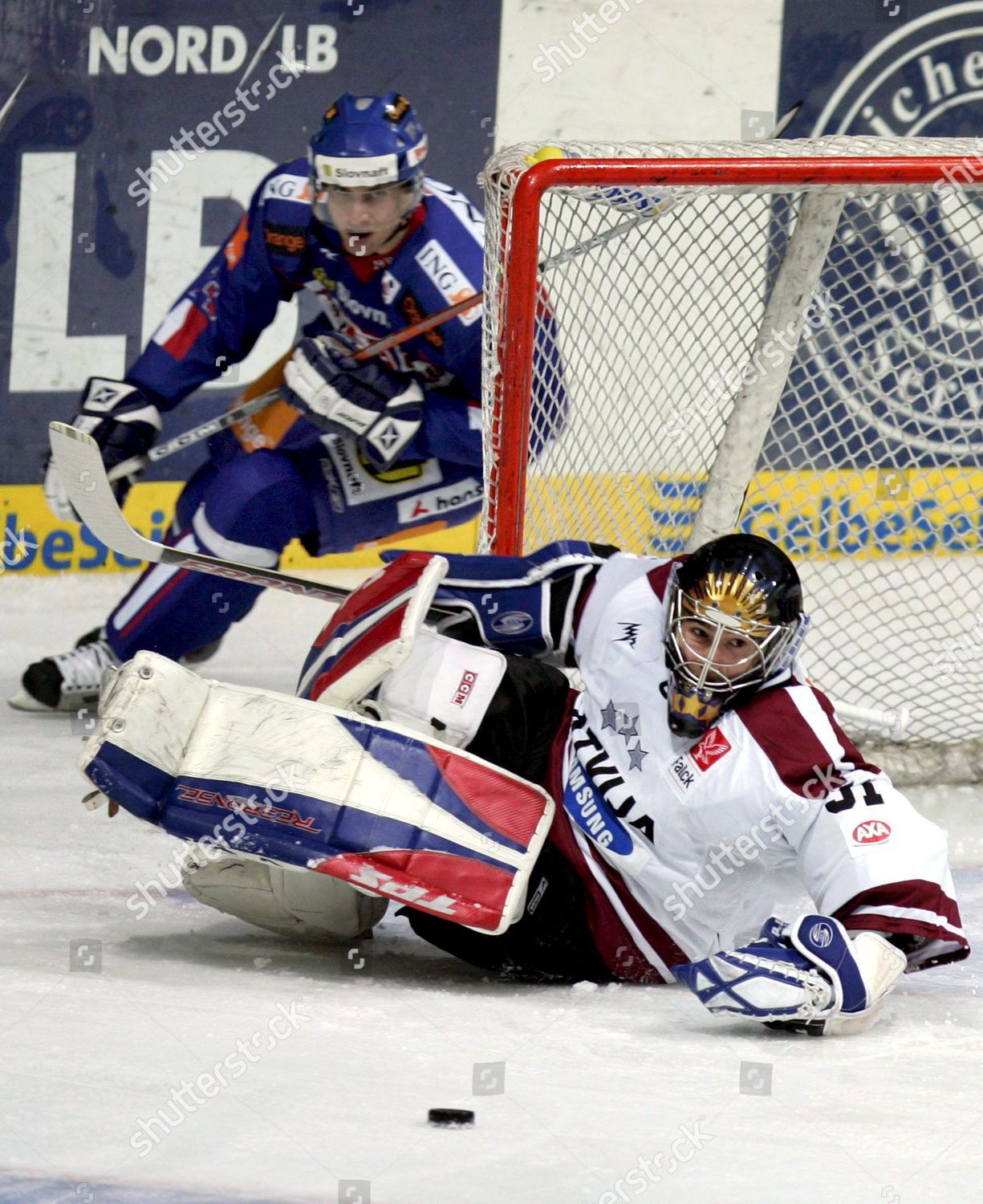 Latvian Goalie Martins Raitums Makes Save Editorial Stock Photo Stock