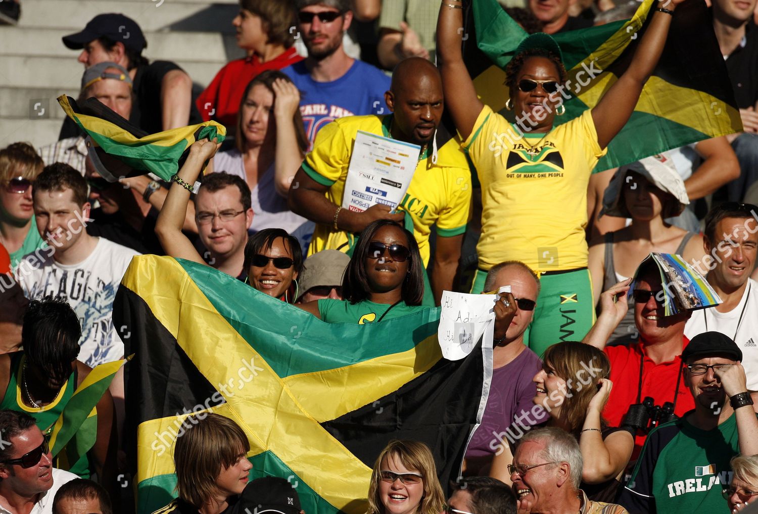 Jamaican Fans Cheer 12th Iaaf World Editorial Stock Photo Stock Image