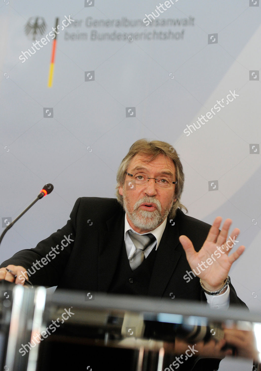 Federal Prosecutor Rainer Griesbaum Gestures During Editorial Stock