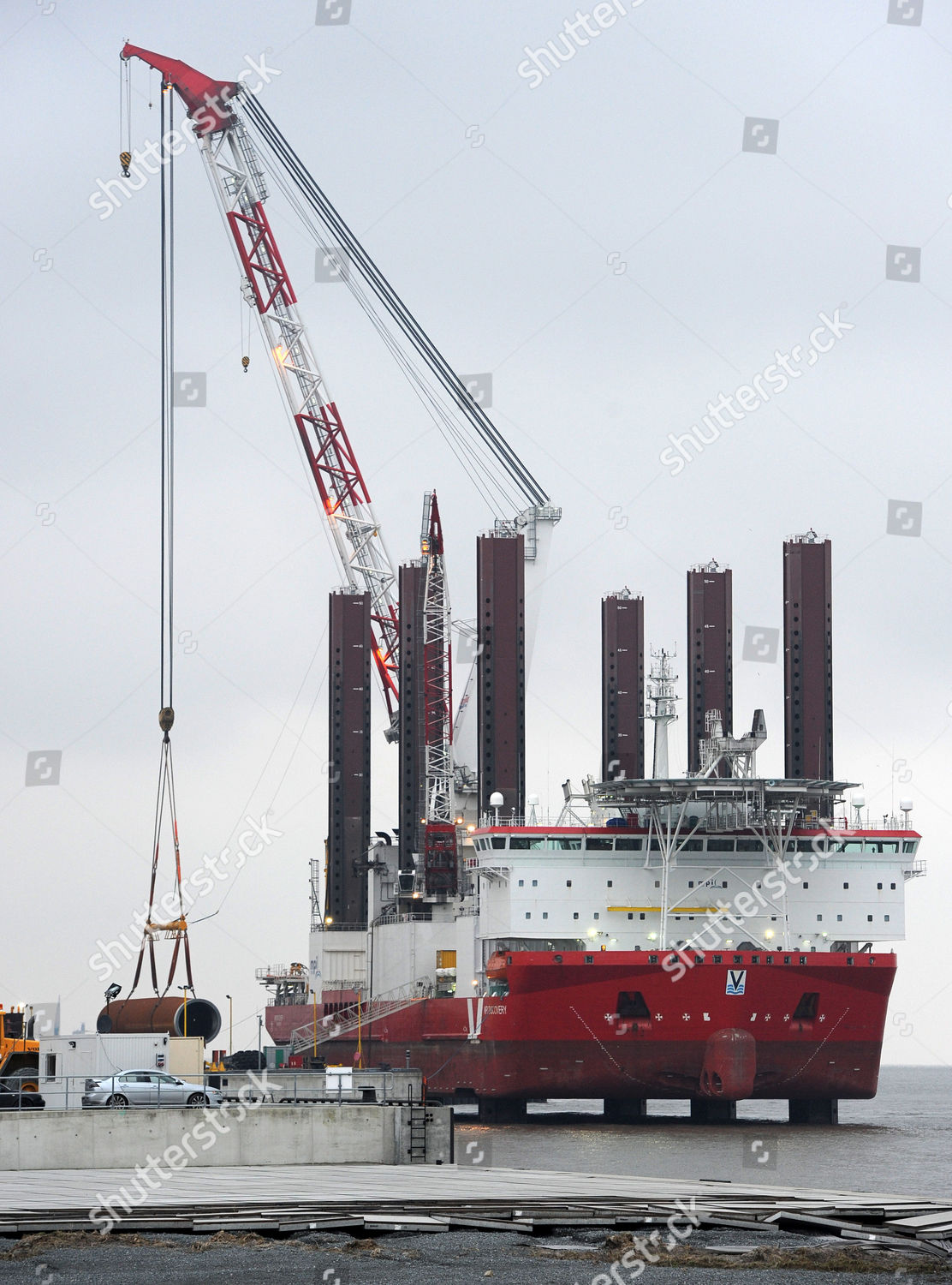 Installation Vessel Construction Offshore Wind Farm Editorial Stock ...