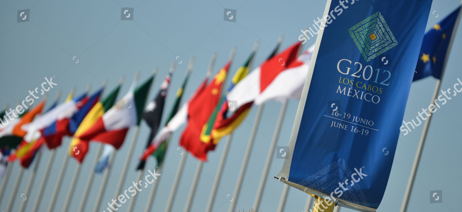 Logo G20 Summit Flags Participating Countries Editorial Stock Photo