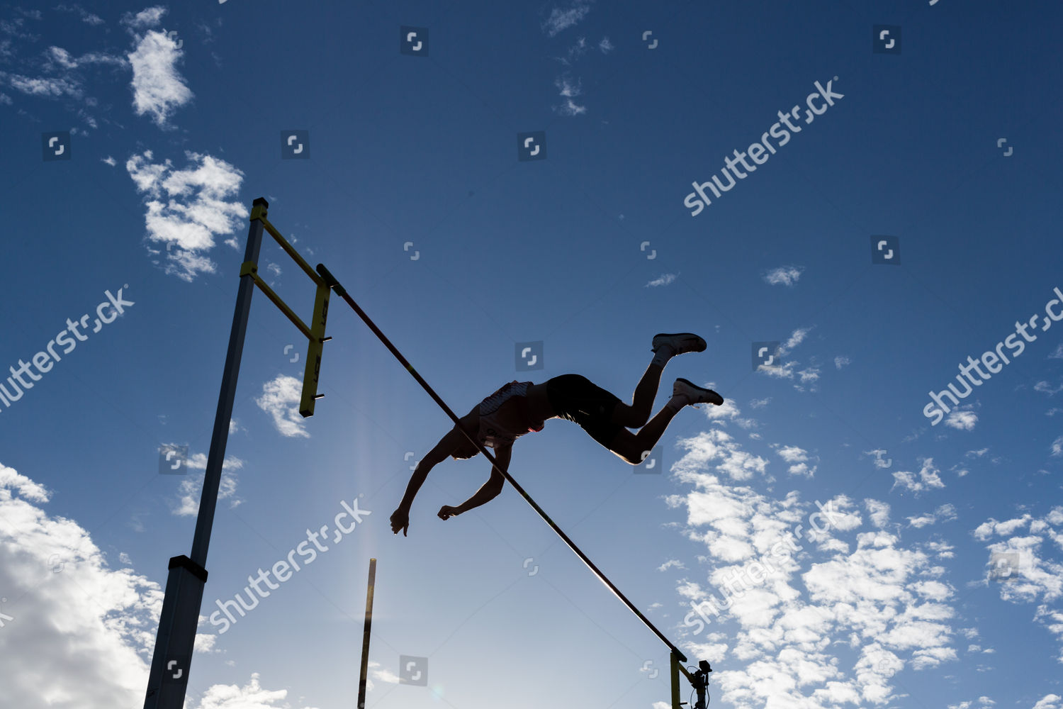 Silhouette Pole Vaulter During 1st Round Editorial Stock Photo - Stock ...