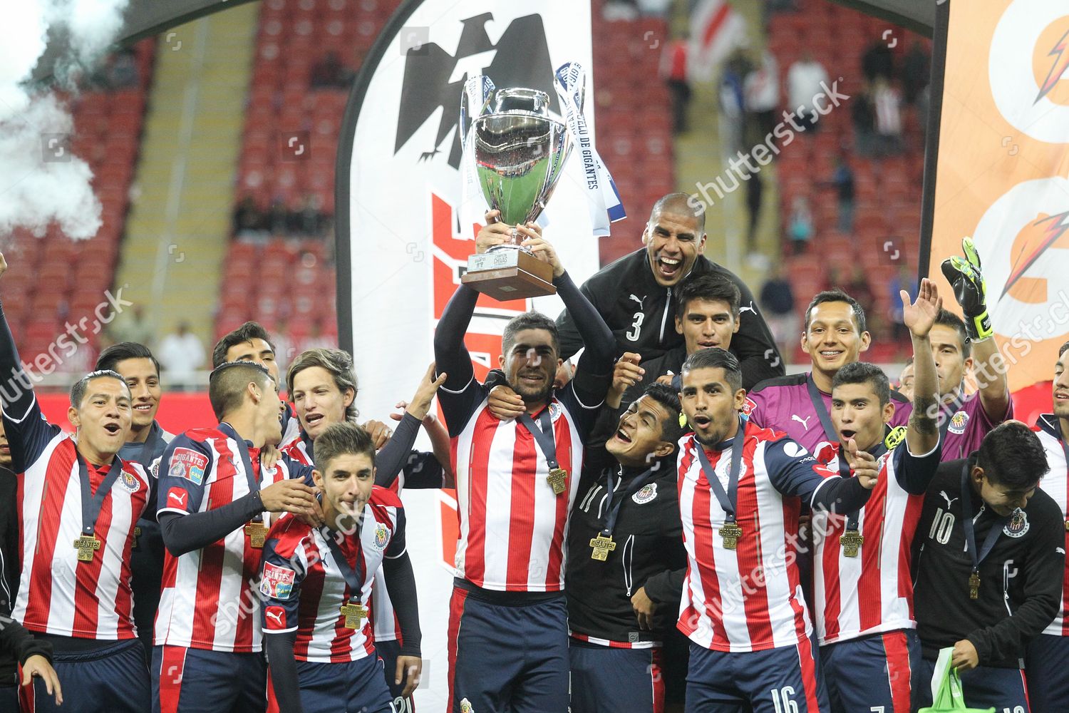 Chivas Players Celebrate After Winning Trophy Editorial Stock Photo ...