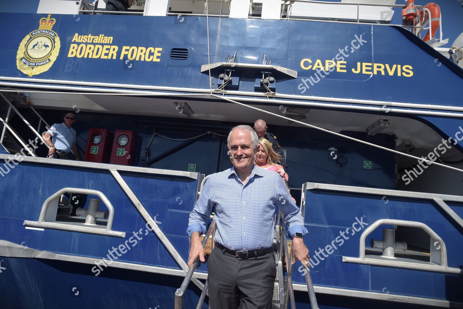 Australian border force logo seen behind editorial stock photo stock