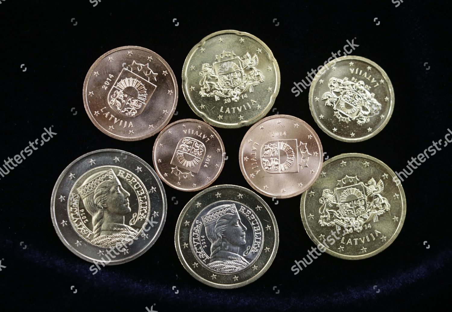 Latvian Euro Coins Presented Media Riga Latvia Editorial Stock Photo Stock Image Shutterstock