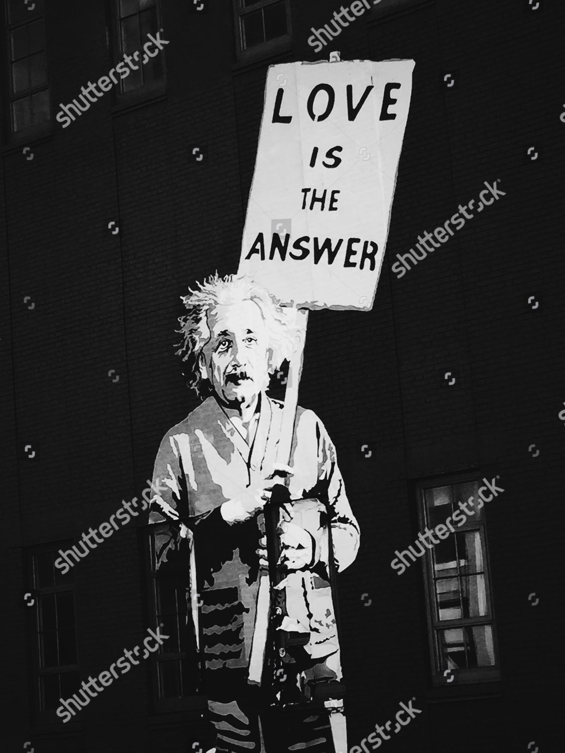 Love Answer Albert Einstein Wall Art Graffiti Editorial Stock