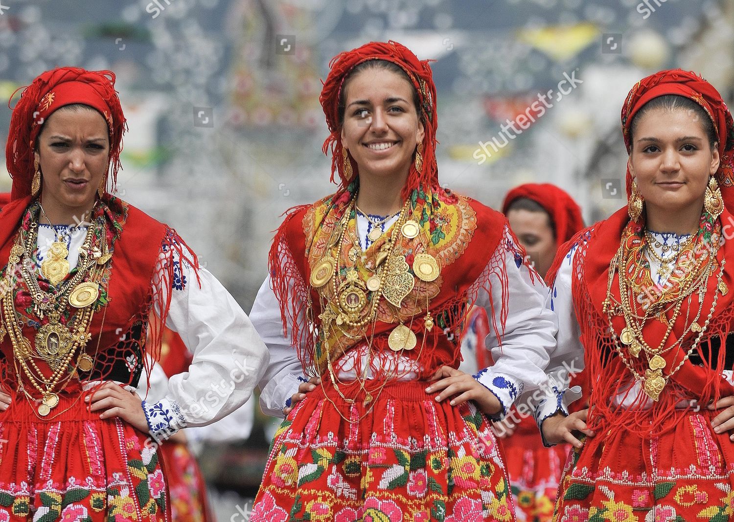 portuguese-women-wear-traditional-gold-attached-editorial-stock-photo