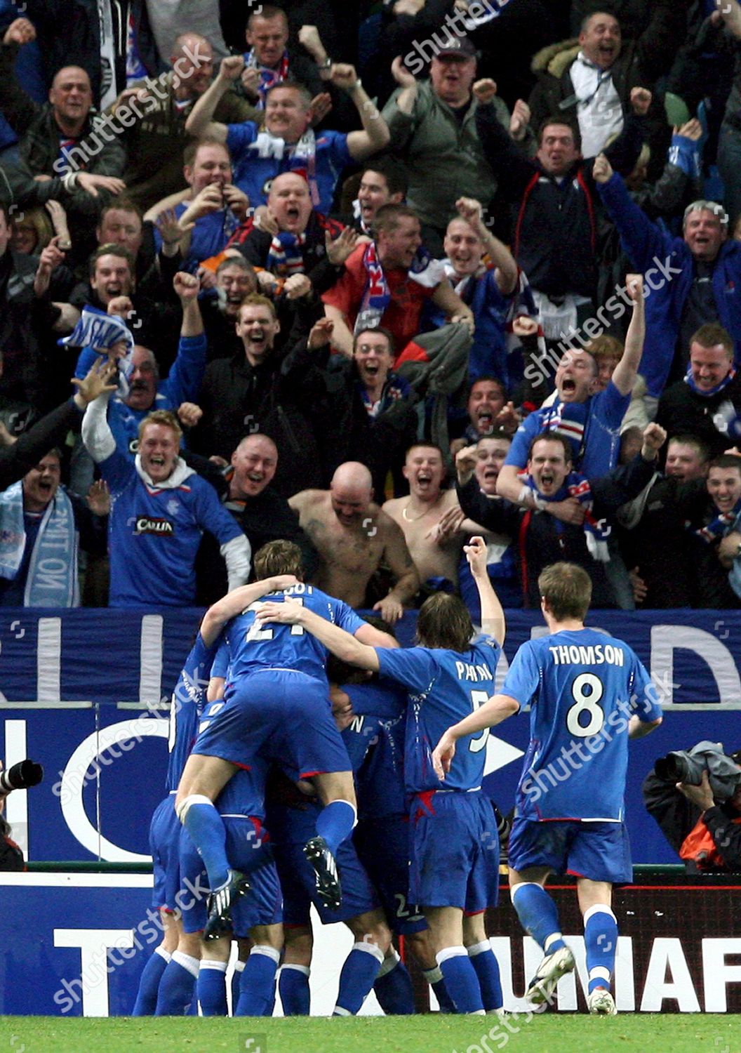 Glasgow Rangers Fc Players Celebrate Scoring Editorial Stock Photo ...