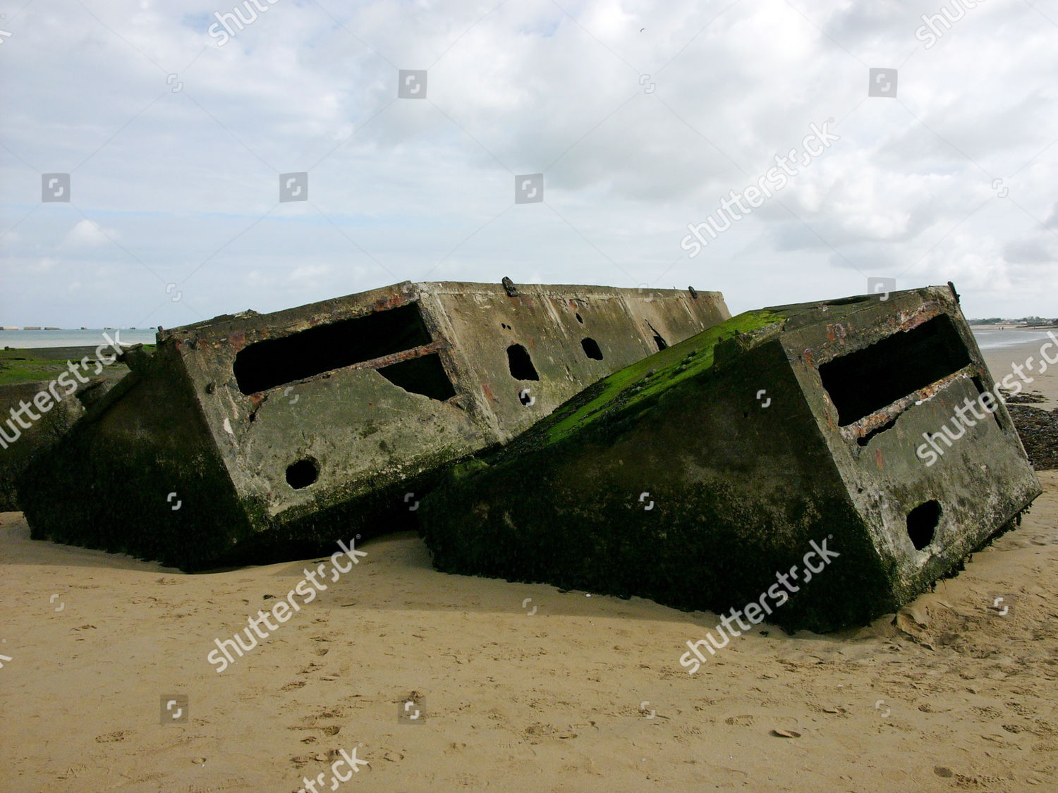 Barges That Composed Mulberry B Harbor Editorial Stock Photo - Stock ...