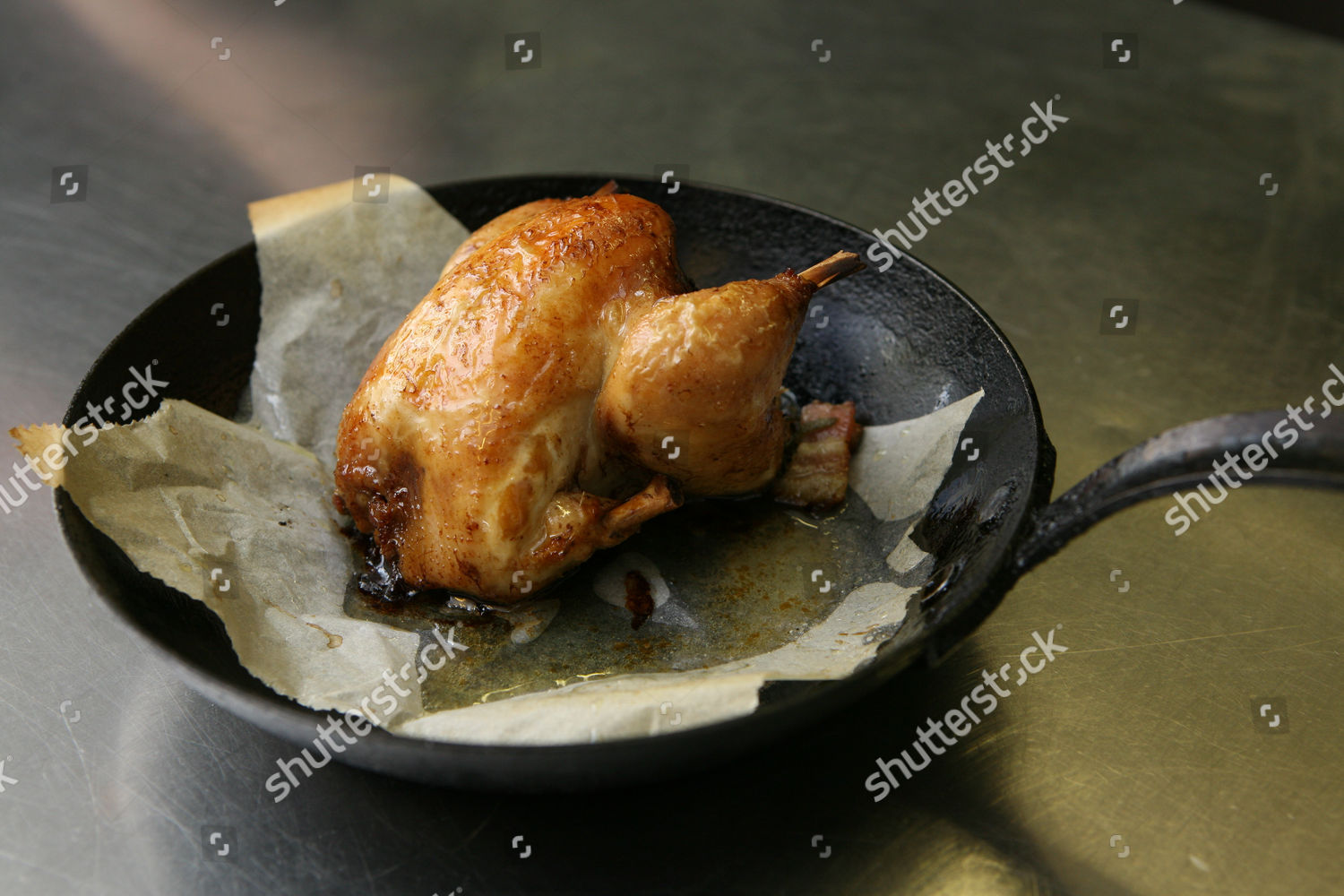 Whole Poached Roasted Poussin Black Pudding Editorial Stock Photo ...