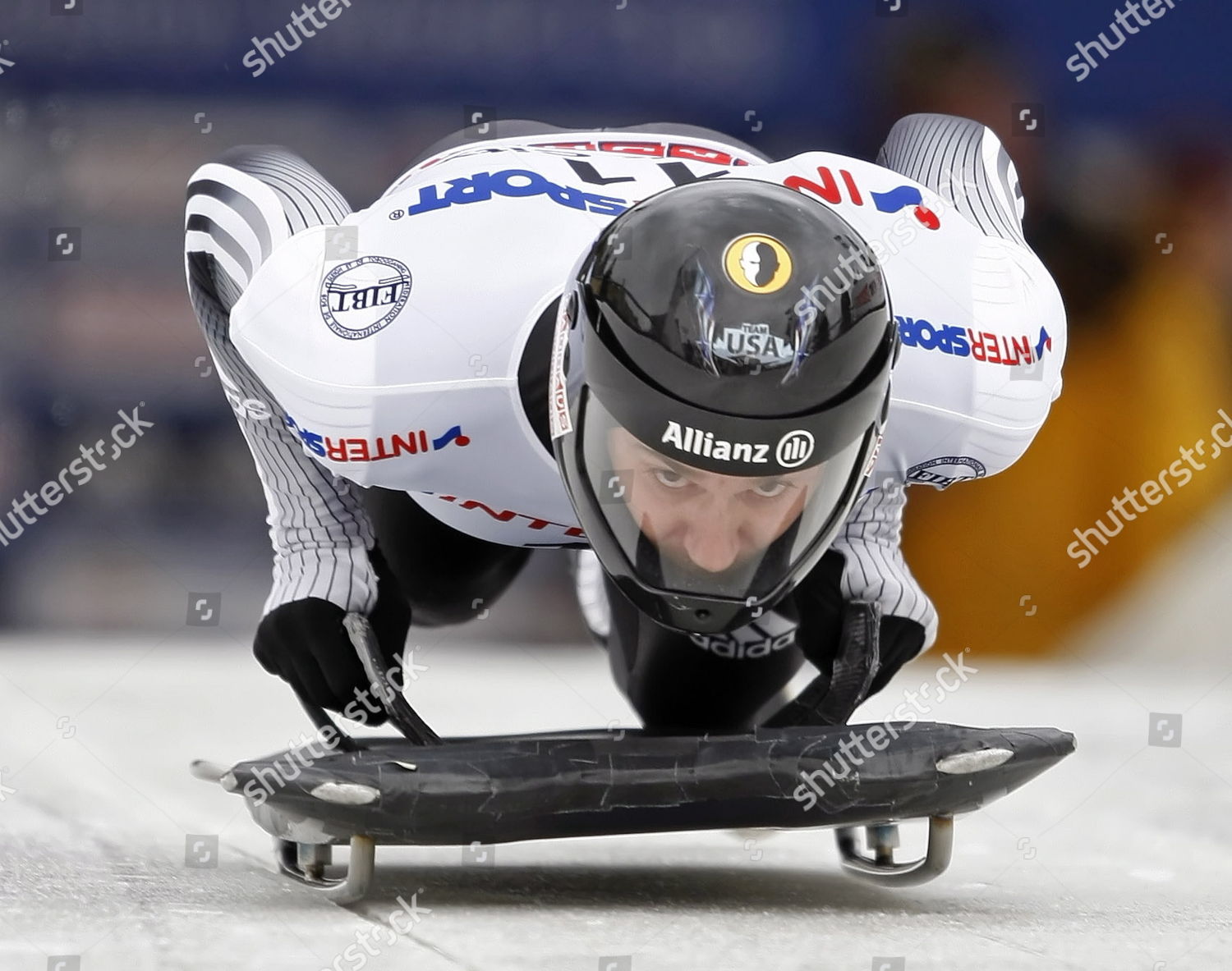 Usas Zach Lund Competes Mens Skeleton Editorial Stock Photo - Stock ...