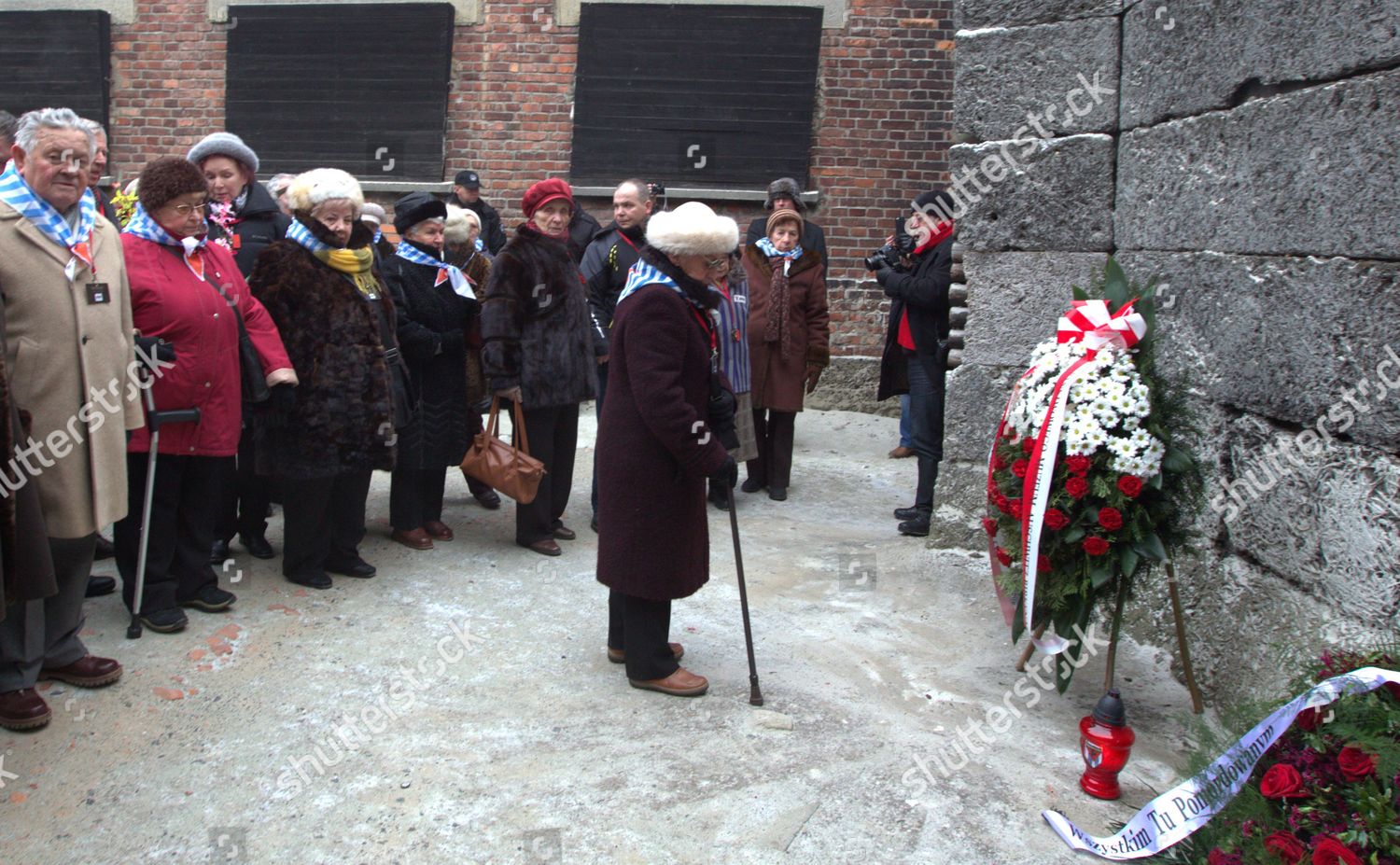 Former Camp Prisoners Lay Wreath Flowers Editorial Stock Photo Stock