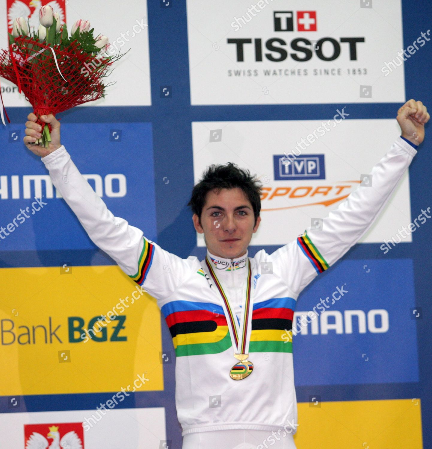 Bronzini Italy Celebrates On Podium Editorial Stock Photo