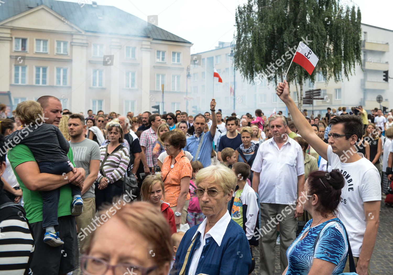 Warsaw Residents Hold Minute Silence On Editorial Stock Photo - Stock ...