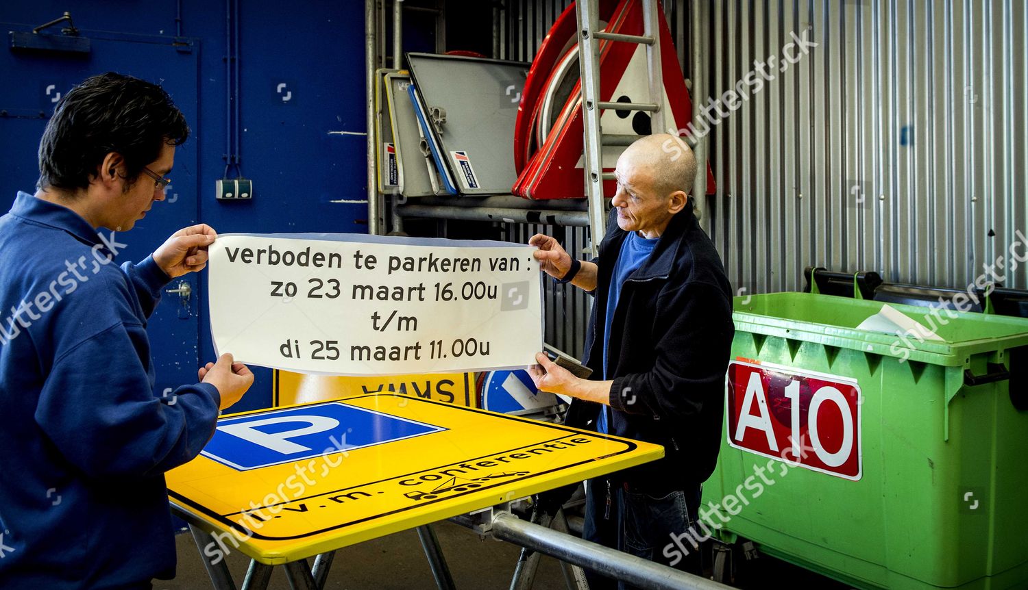 Employees Traffic Service Nederland Work On No Editorial Stock