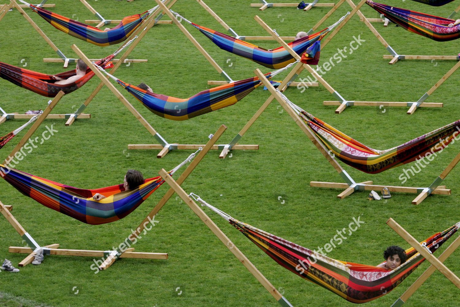 Around 400 Students Lay Hammocks Soccer Editorial Stock Photo Stock
