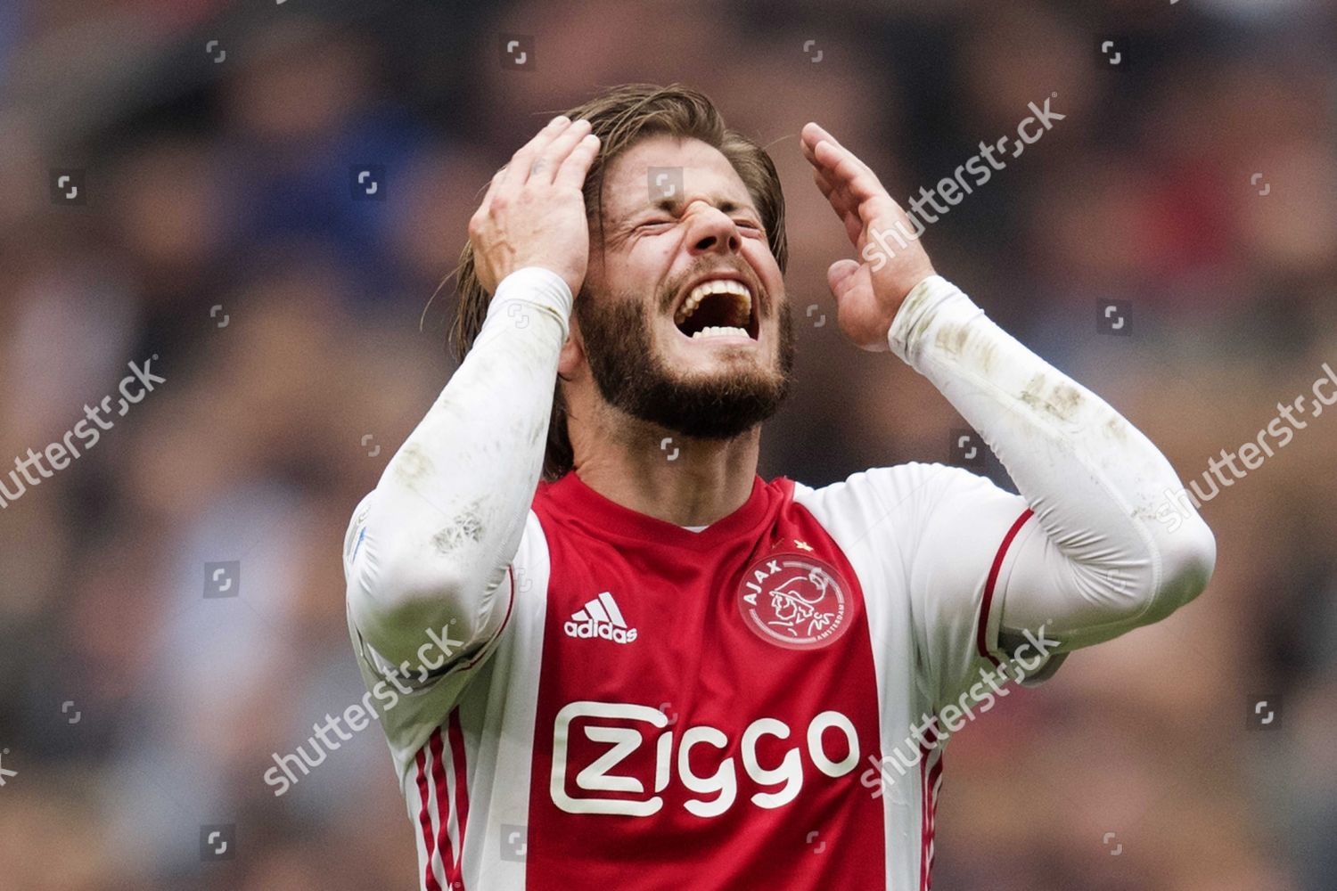 Lasse Schone Ajax Reacts During Dutch Eredivise Editorial Stock