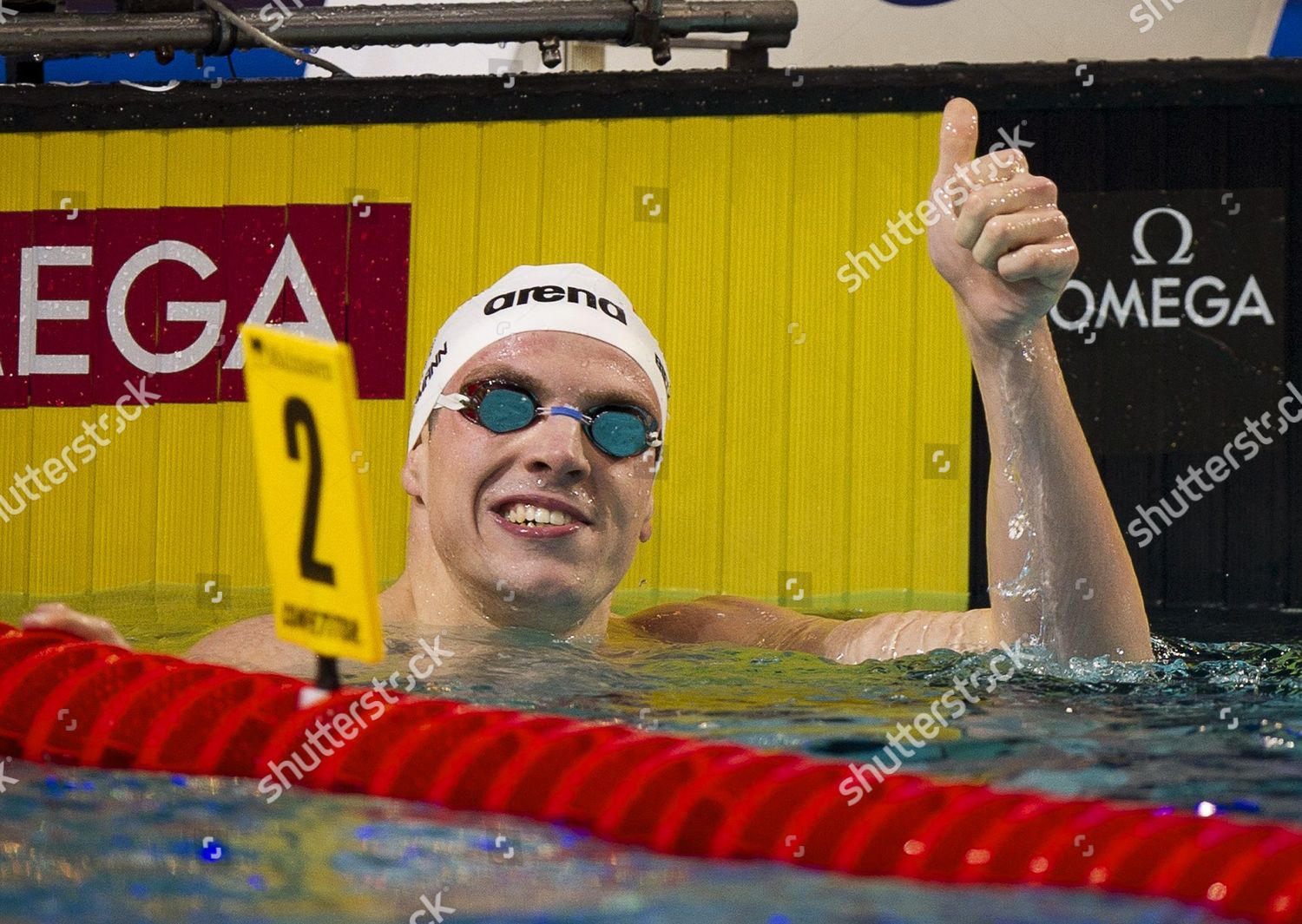 German Swimmer Paul Biedermann Celebrates After Editorial Stock Photo ...