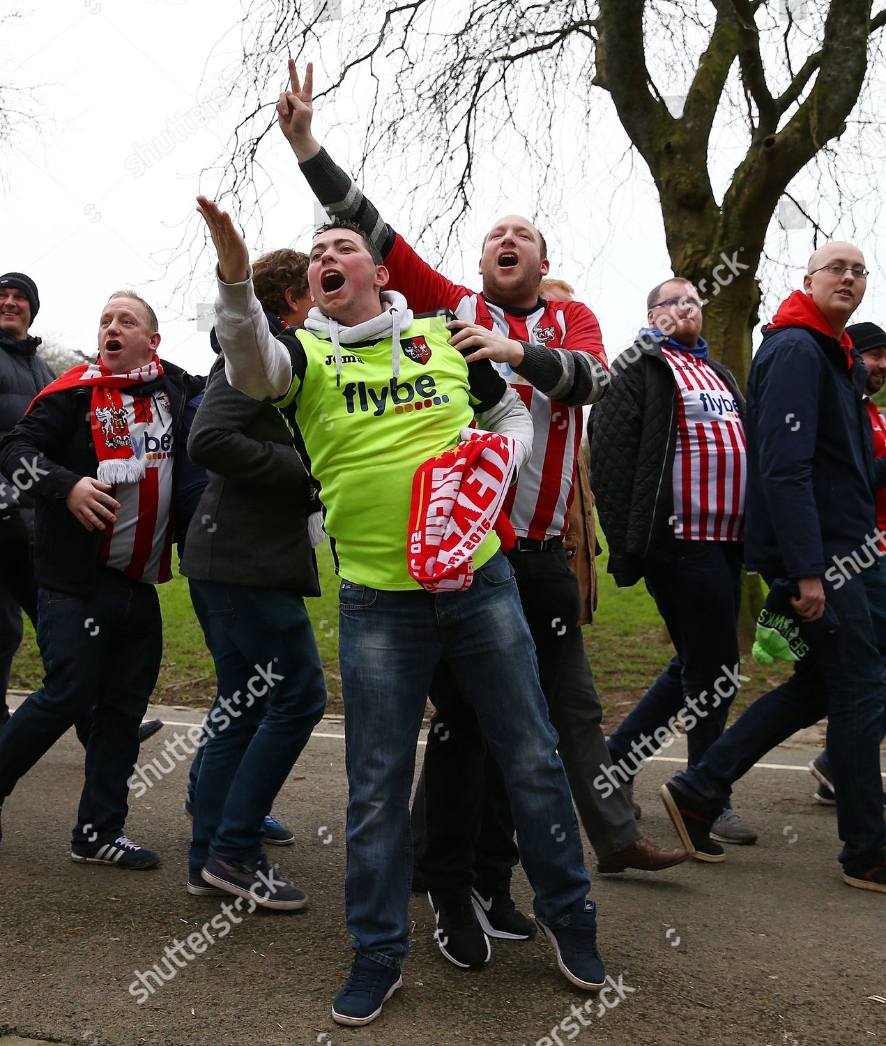 Exeter Fans Make Their Way Into Editorial Stock Photo Stock Image
