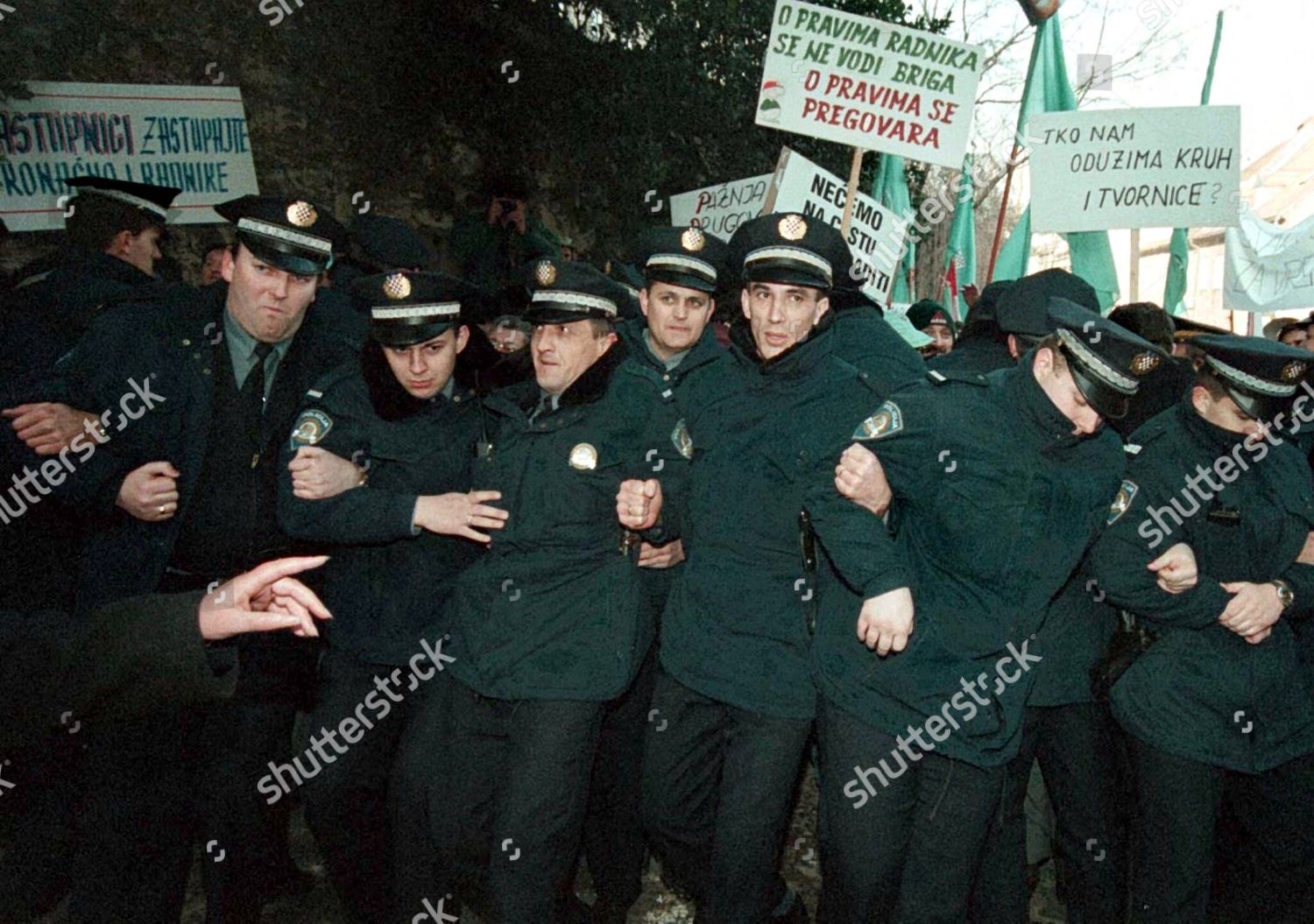 Zagreb Croatian Police Stop Protesters Marching Parliament Editorial Stock Photo Stock Image Shutterstock