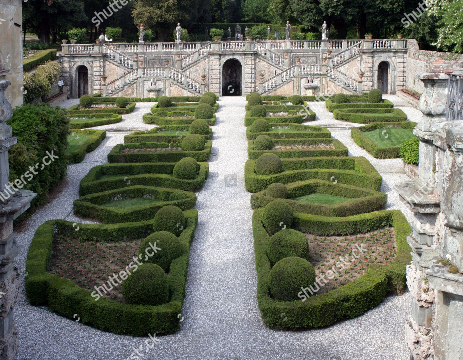 Villa Torrigiani Sunken Garden Tuscany Italy Editorial Stock Photo