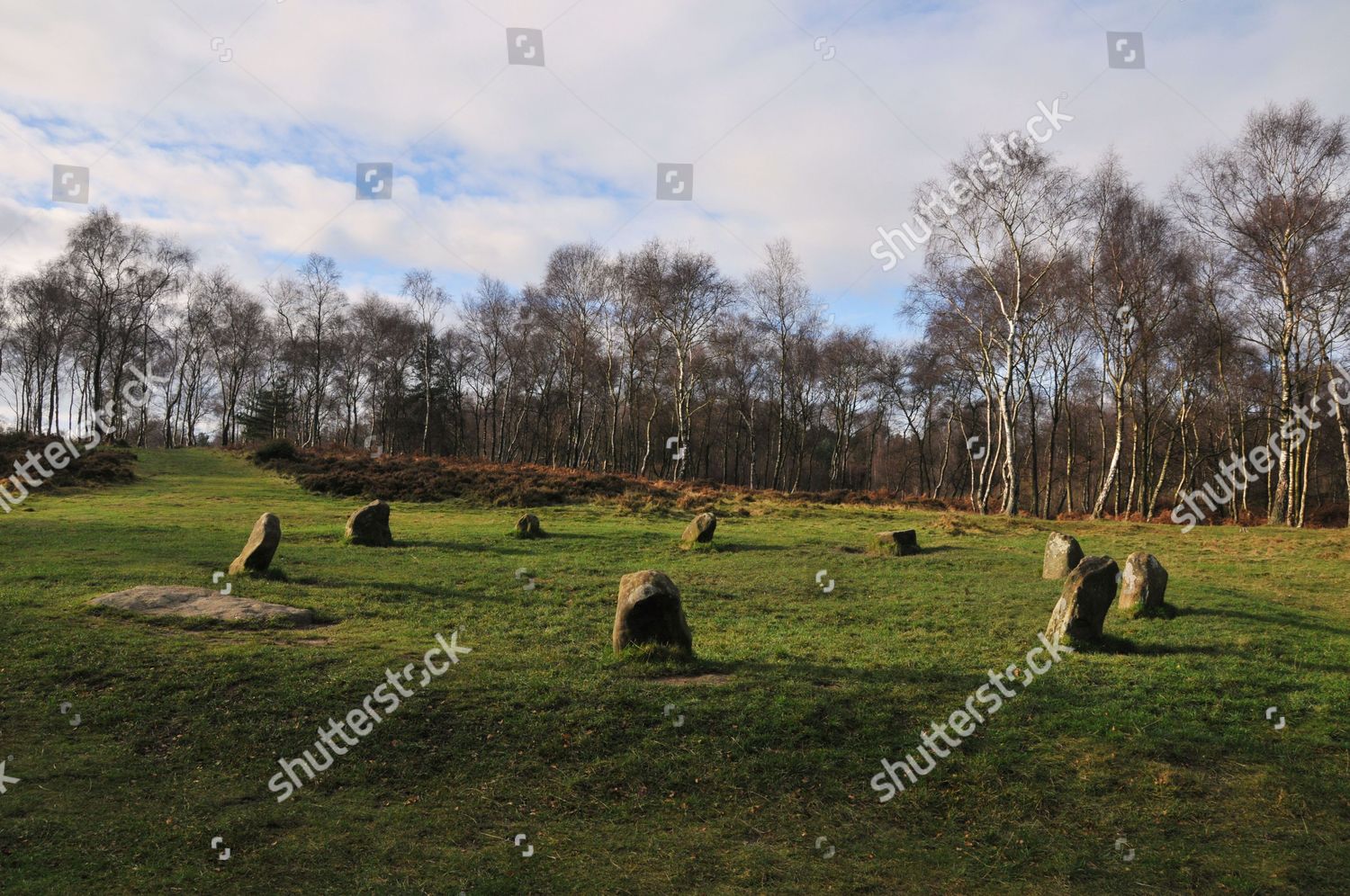 Nine Ladies Stone Circle On Stanton Editorial Stock Photo - Stock Image ...