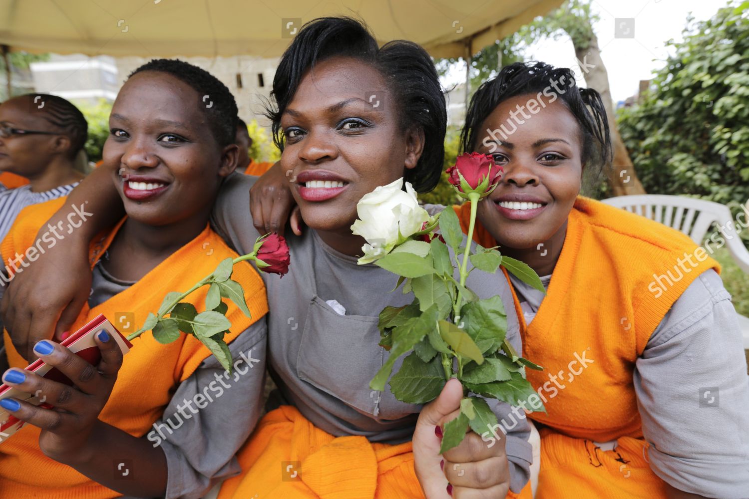 Kenyan Female Inmates Pose Rose Flowers Editorial Stock Photo Stock