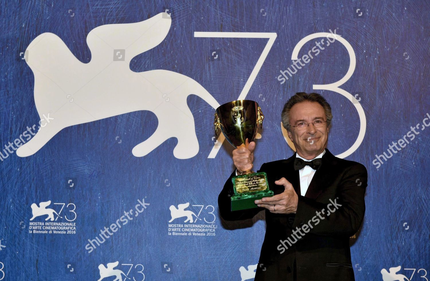 Argentinian Actor Oscar Martinez Holds Volpi Editorial Stock Photo ...
