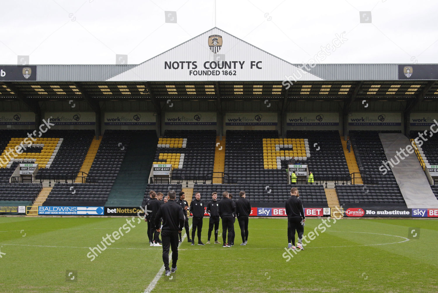 Yeovil Players Getting Feel Pitch Before Editorial Stock Photo Stock