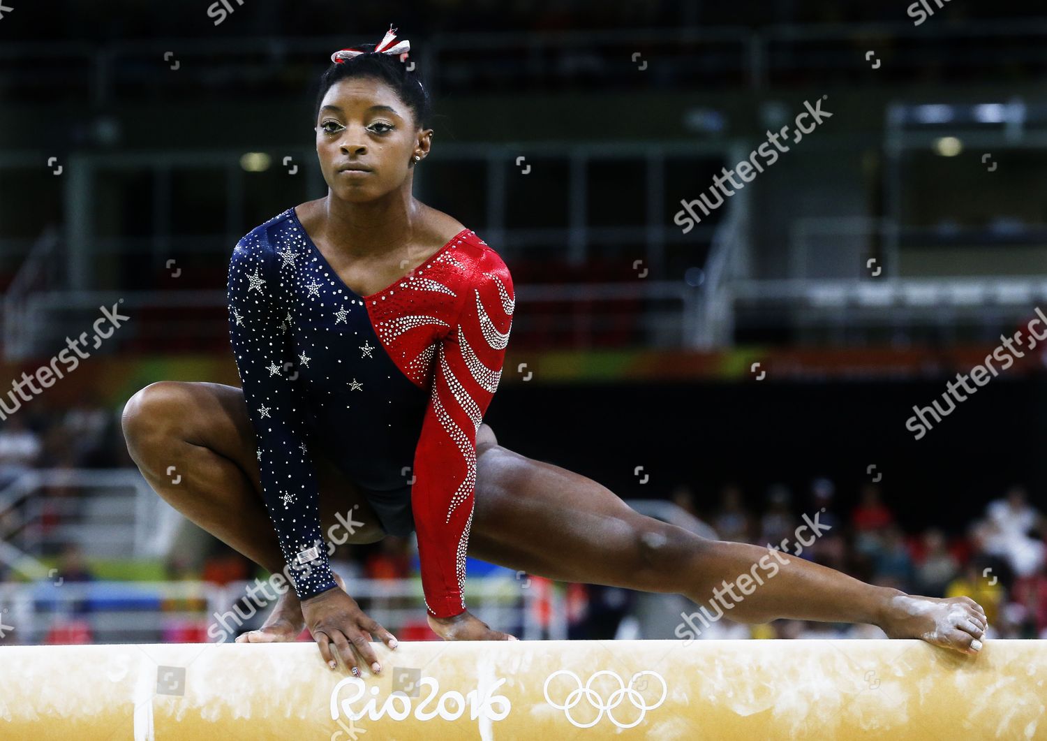 Simone Biles Usa Competes On Beam Editorial Stock Photo - Stock Image ...