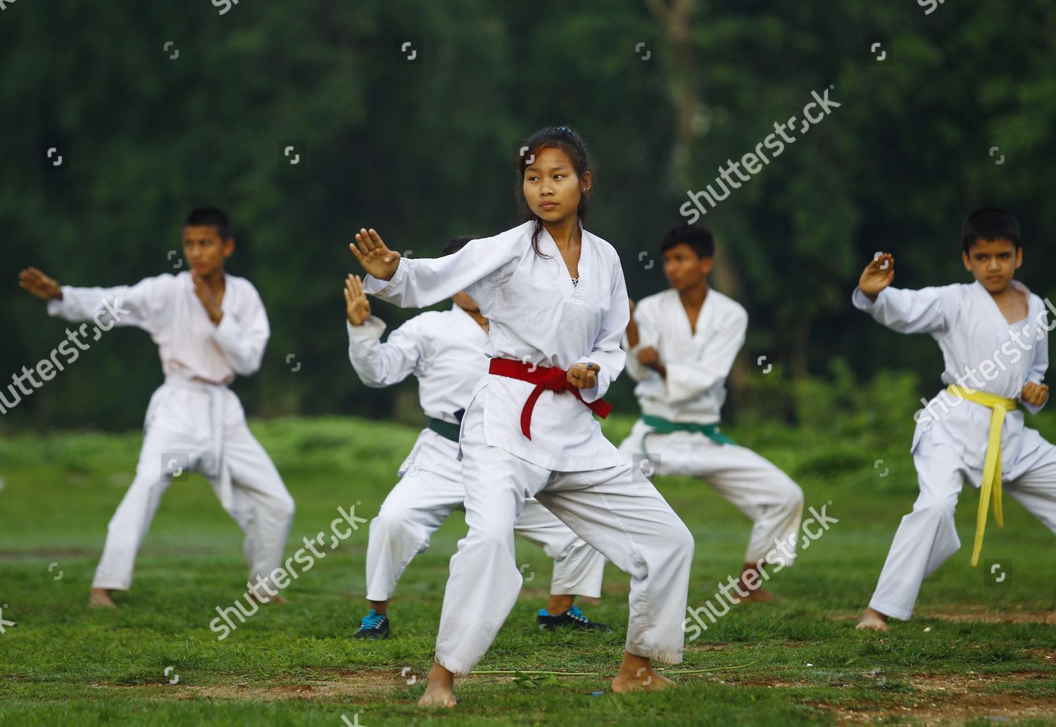 Nepalese Children Participate During Taekwondo Karate Editorial Stock ...