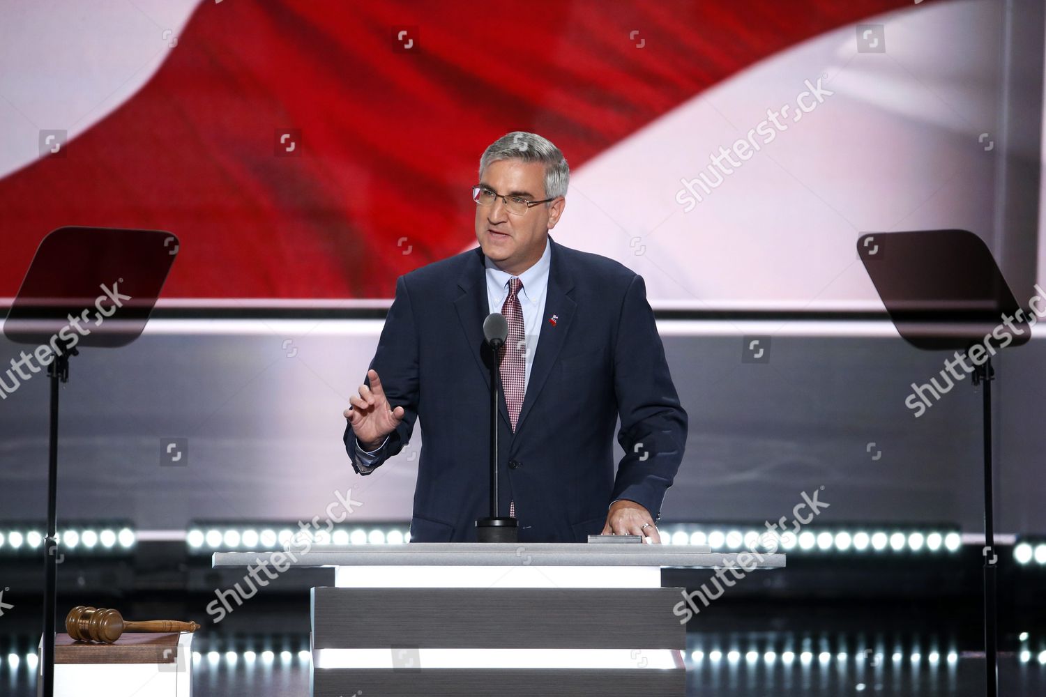 Indiana Lieutenant Governor Eric Holcomb Delivers Editorial Stock Photo ...