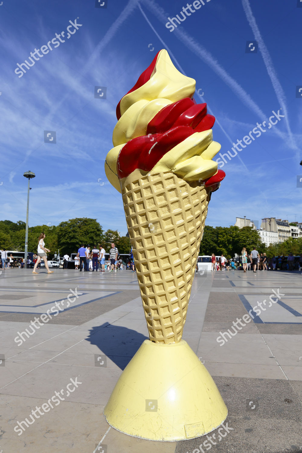Giant Ice Cream Cone Streets Paris Editorial Stock Photo Stock Image