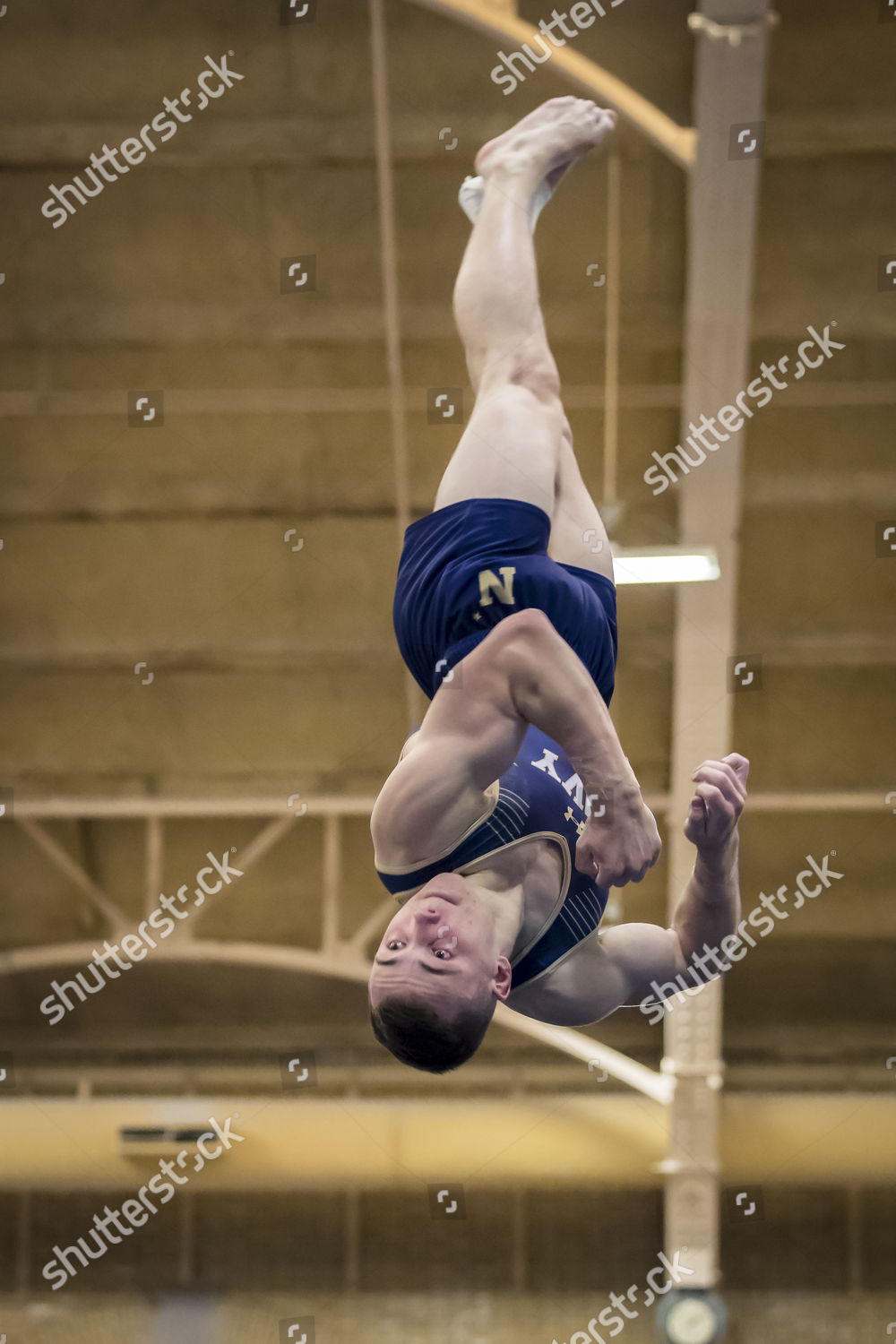 Navy Gymnastics Frank Bradley Performs Floor Editorial Stock Photo