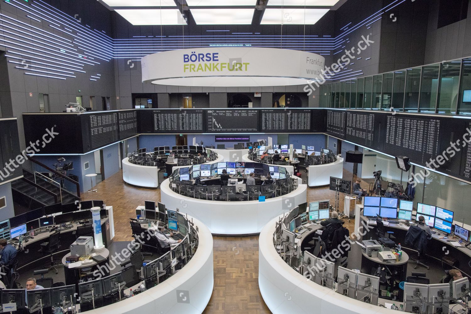 Traders Work On Floor Stock Exchange Frankfurt Editorial Stock