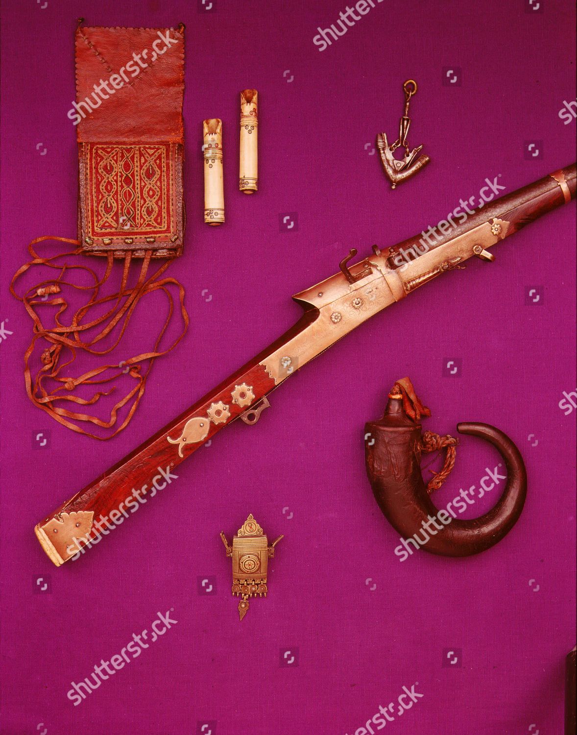 Indian Matchlock Priming Flask Powder Horn Editorial Stock Photo ...