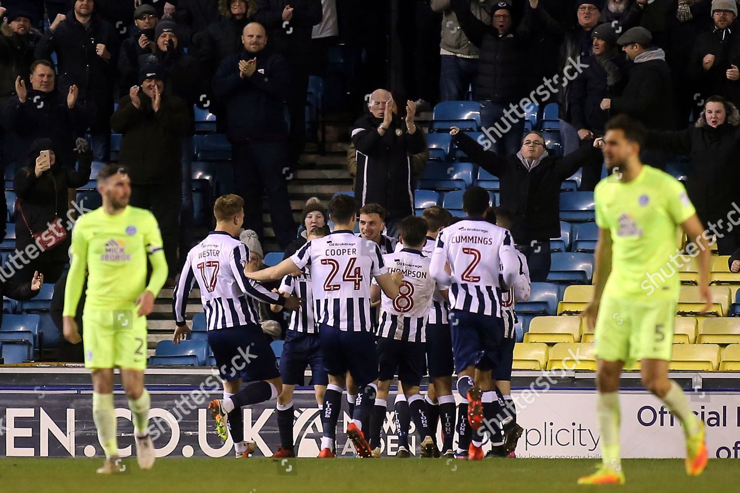 Millwall Players Congratulate Lee Gregory After Editorial Stock Photo ...