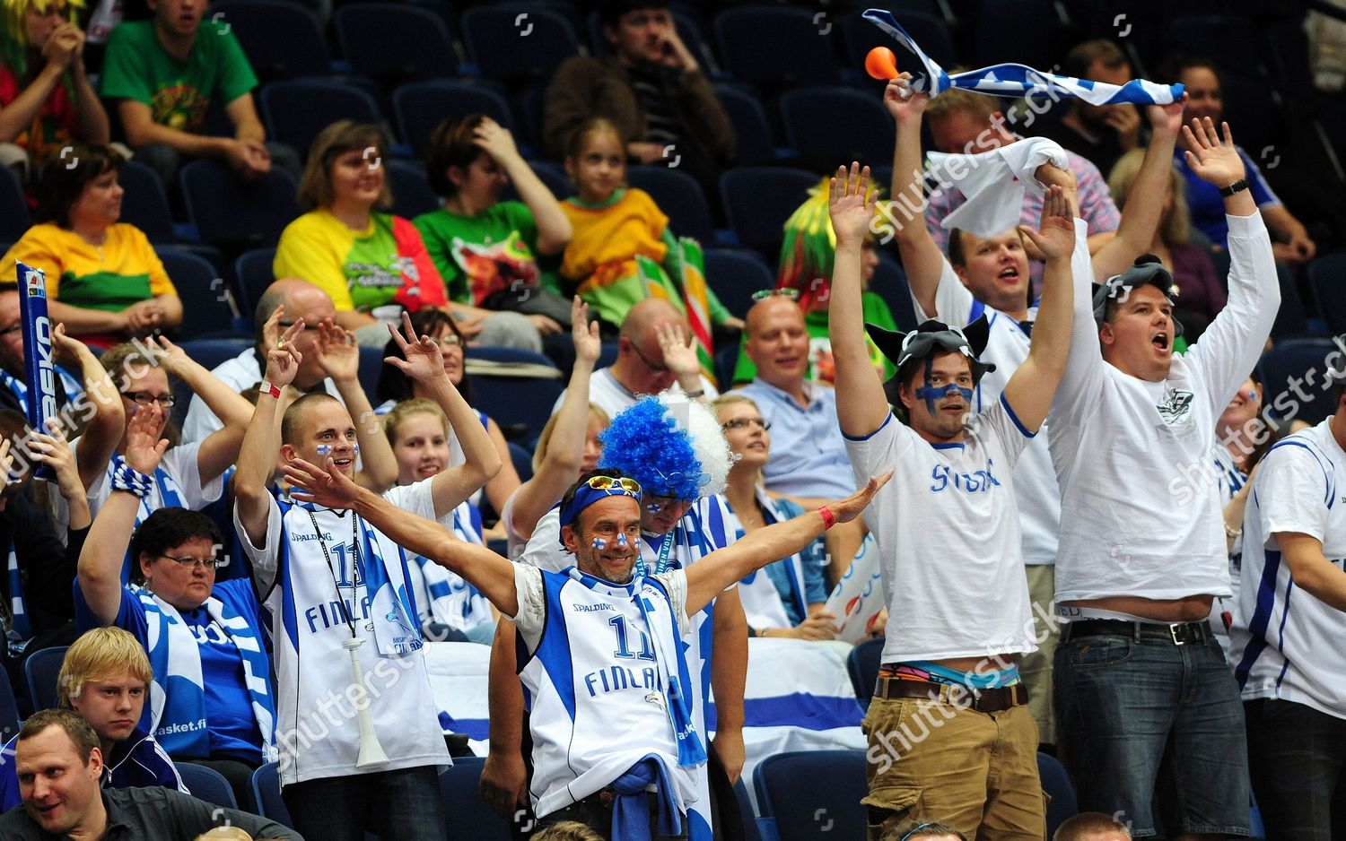 Finlands Funs Support Their National Basketball Editorial Stock Photo