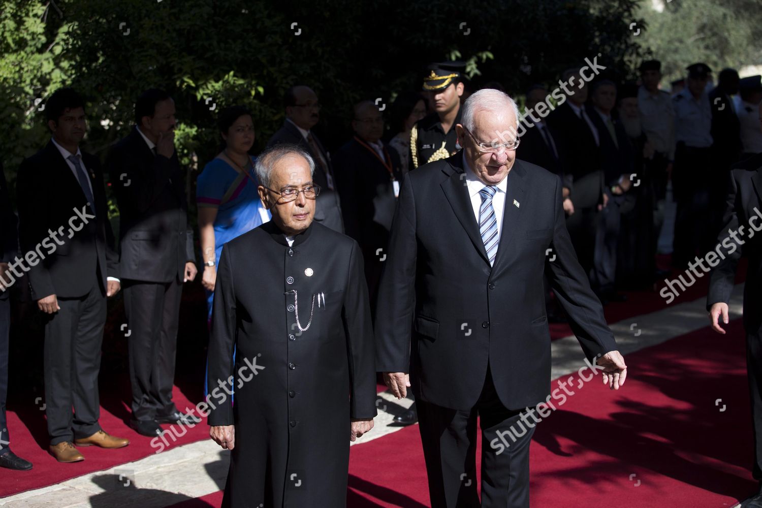 Indian President Pranab Mukherjee L Israeli Editorial Stock Photo ...