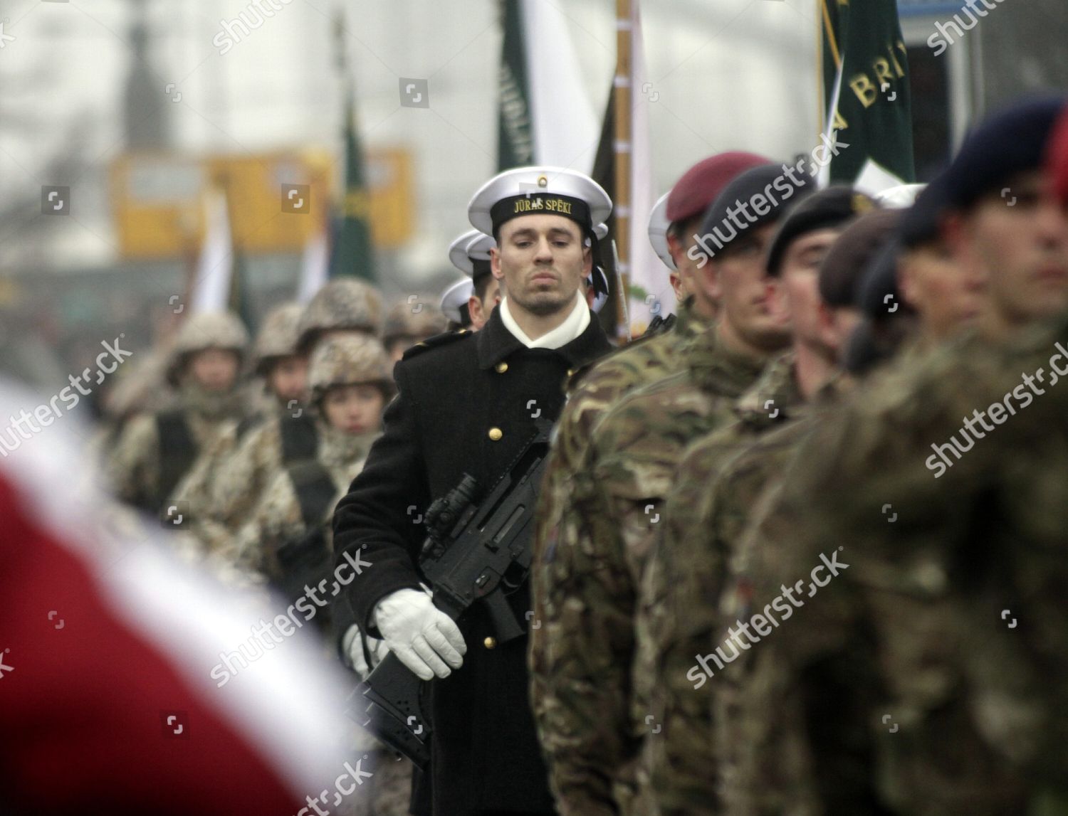 Members Latvian National Armed Forces During Editorial Stock Photo